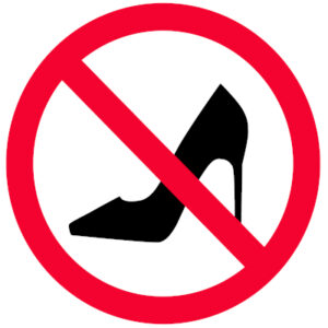 No high heels sign