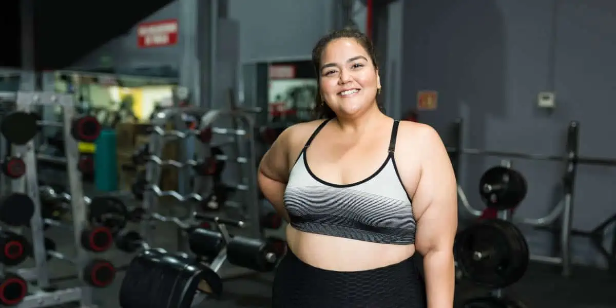 Smiling woman at the gym