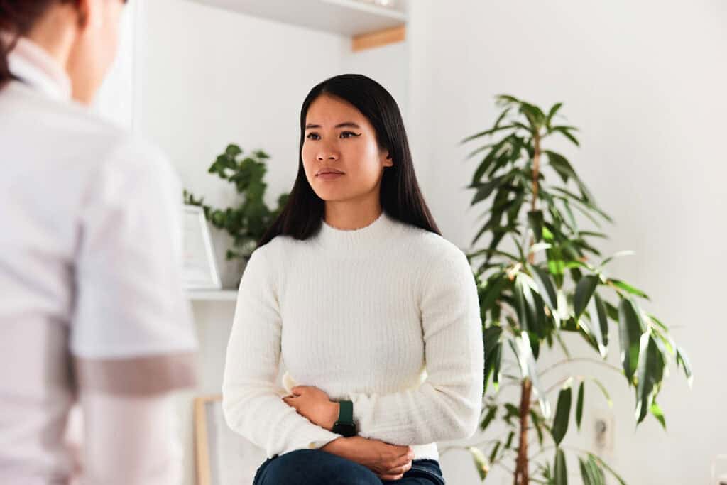 Young woman in doctor's office