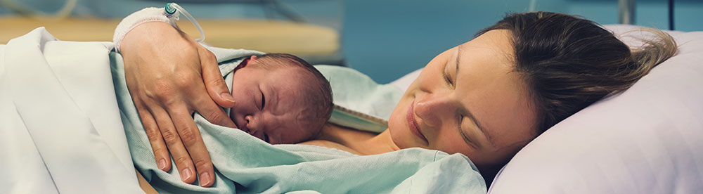 Woman with newborn