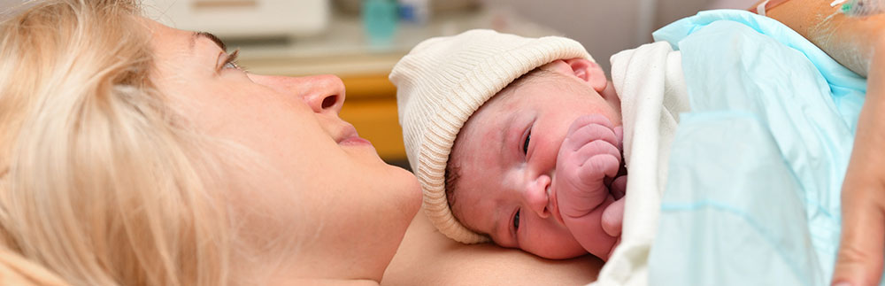 Woman with newborn