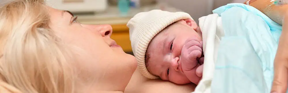 Woman with newborn