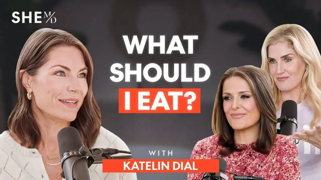 Thais Aliabadi MD discussing healthy eating tips on podcast.