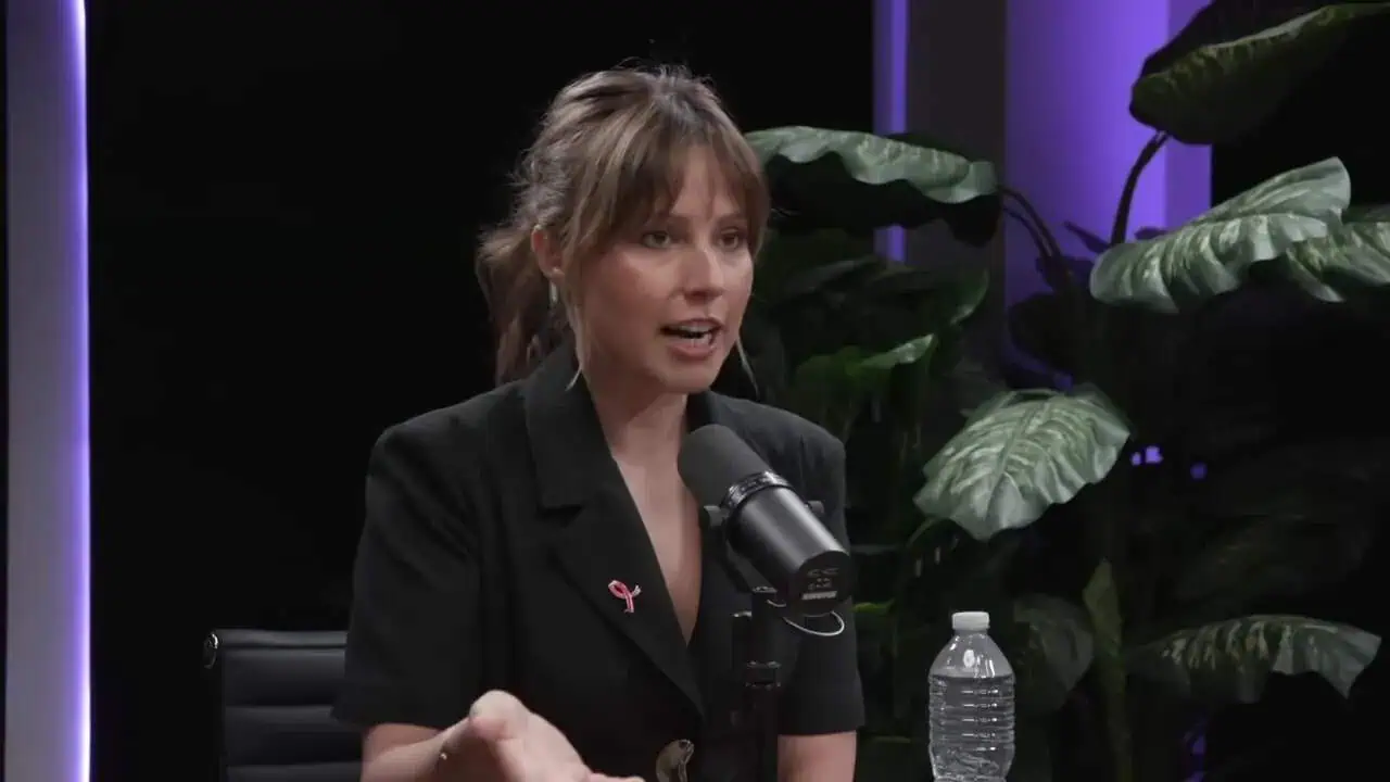 Dr. Thais Aliabadi MD speaking during an interview in a studio.