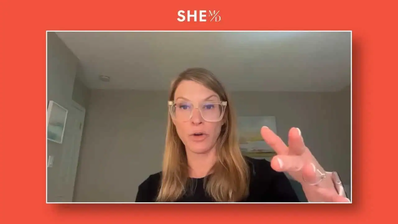 Thais Aliabadi MD speaking during a virtual consultation or presentation.