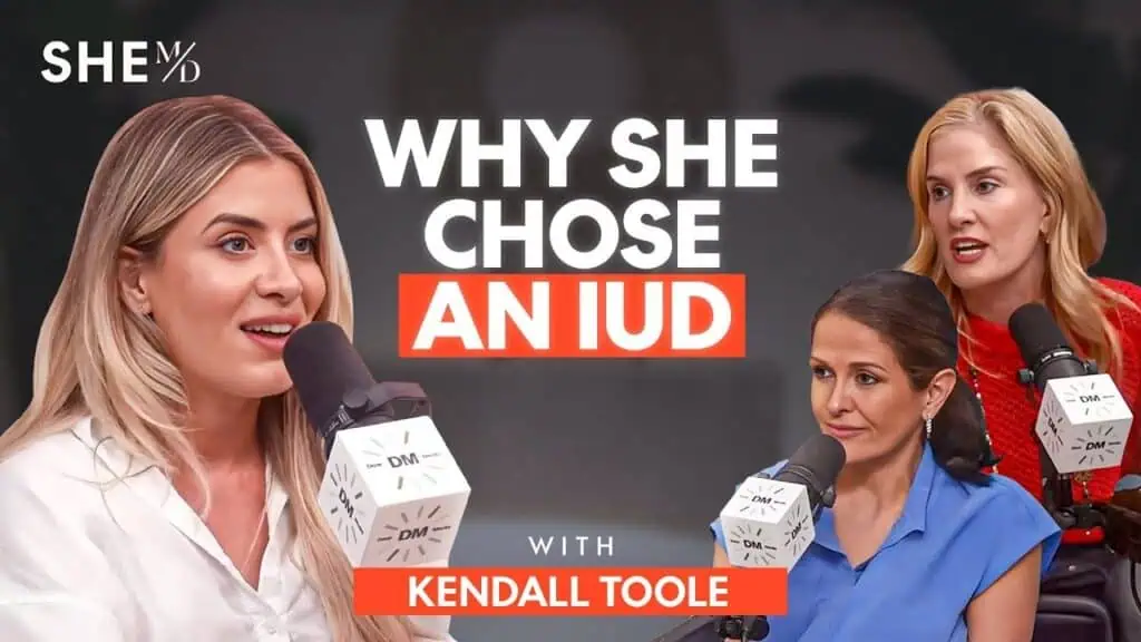 Thais Aliabadi MD speaking at a medical event about IUD options for women.