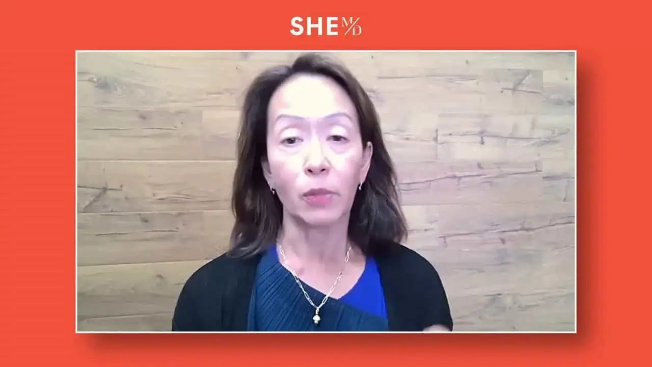 Dr. Thais Aliabadi MD speaking, women's health specialist, medical professional portrait.