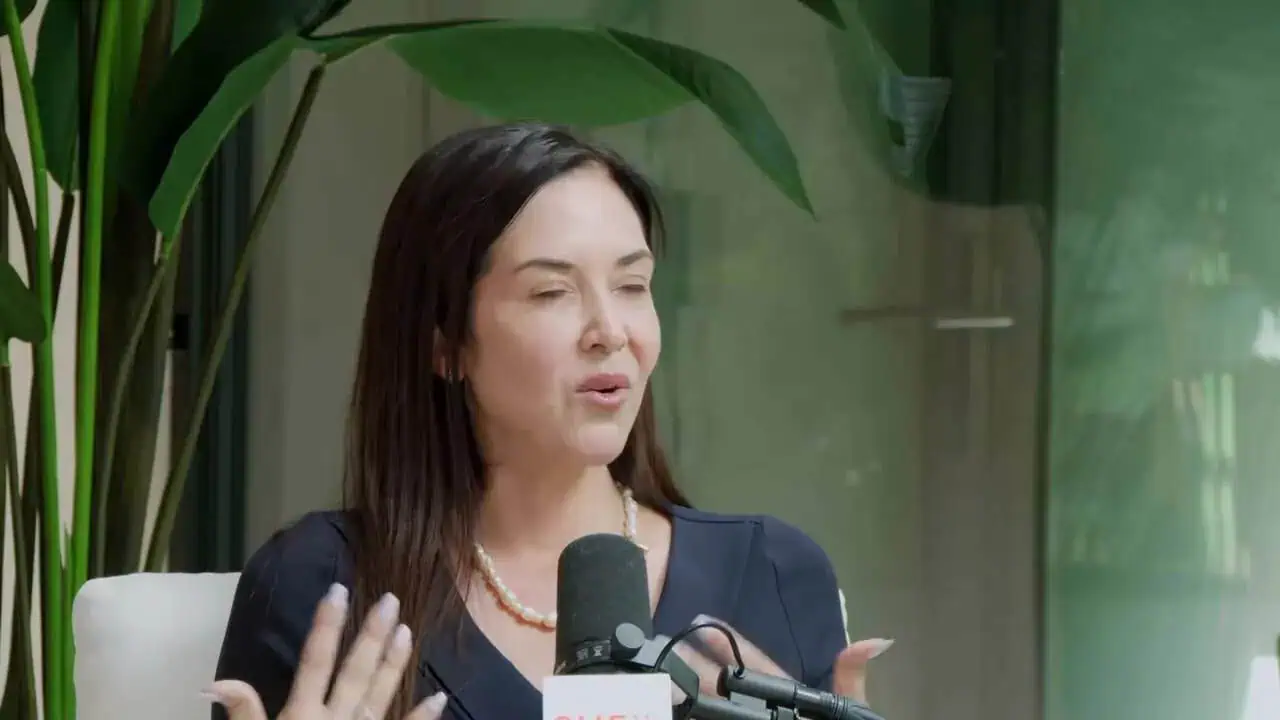 Dr. Thais Aliabadi MD speaking at a medical event or interview.