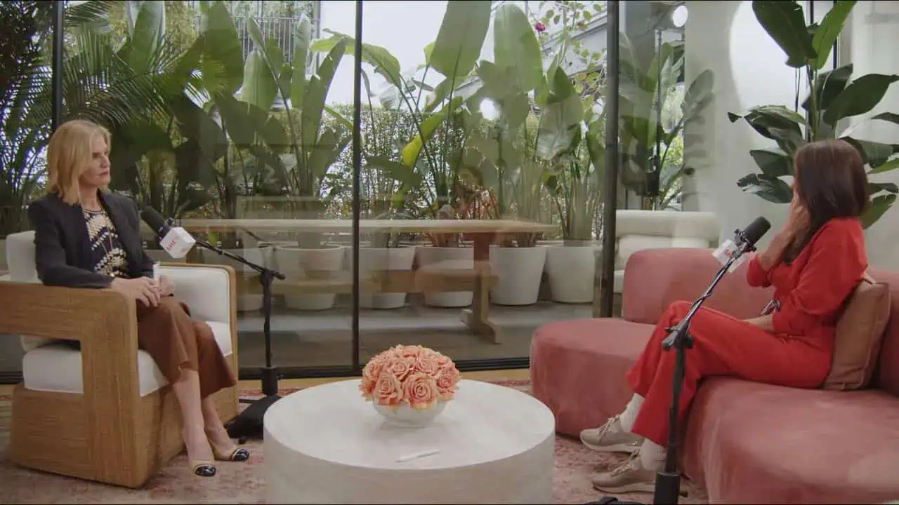 Thais Aliabadi MD during an interview in a modern office setting.