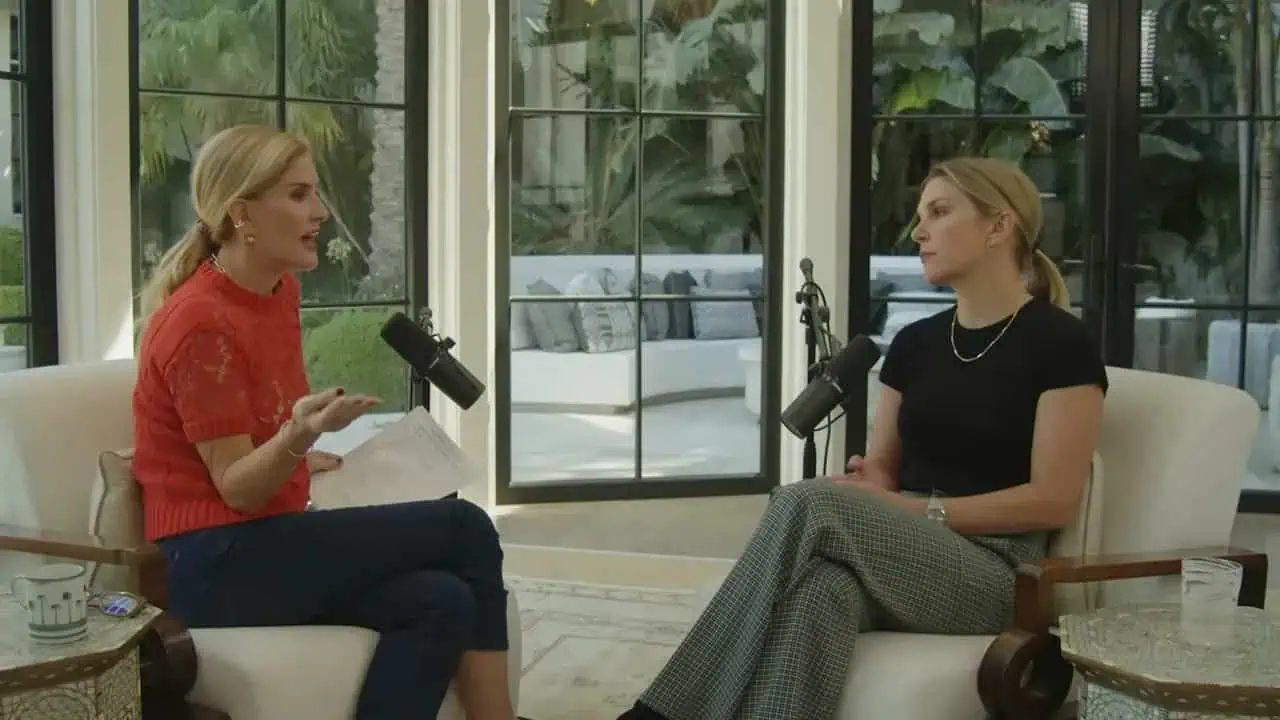 Thais Aliabadi MD during a podcast interview in a modern studio setting.