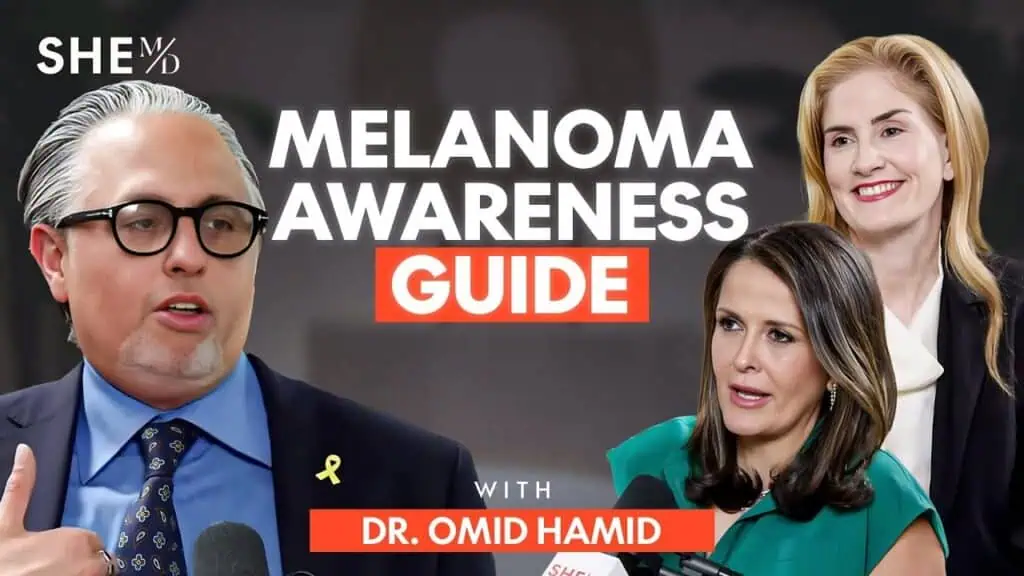 Dr. Thais Aliabadi MD discusses melanoma awareness with colleagues at a medical event.