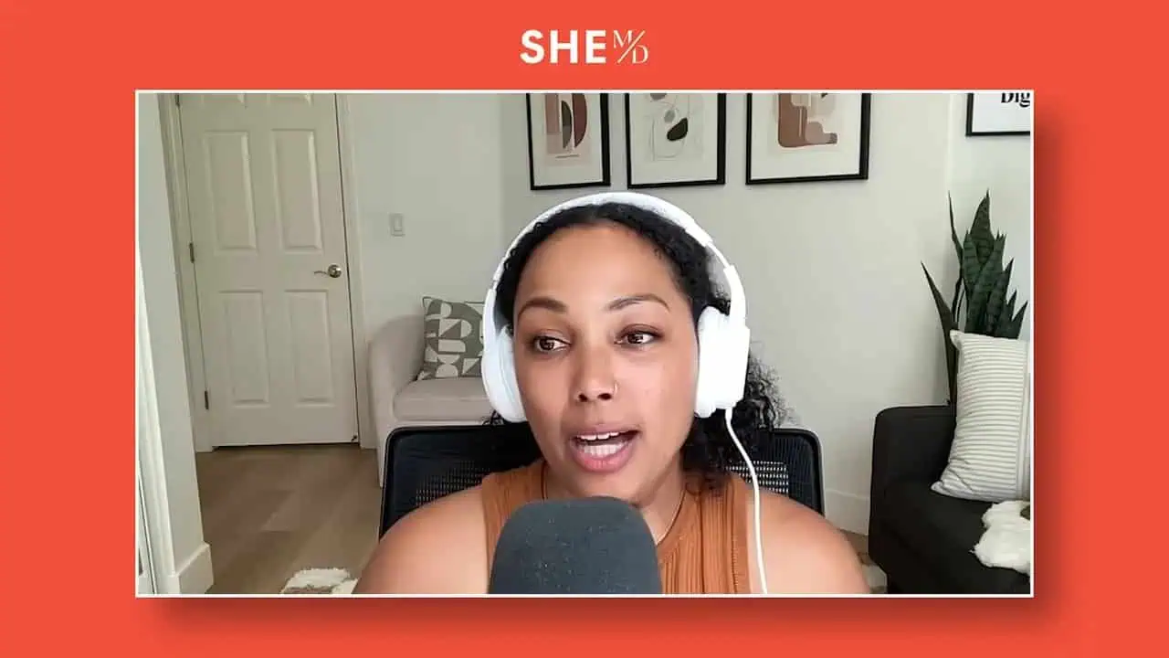 Thais Aliabadi MD speaking during a virtual consultation or interview.