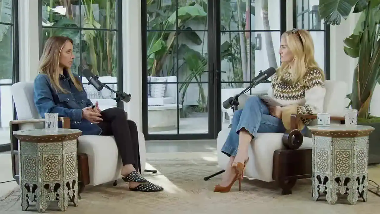 Thais Aliabadi MD during a podcast interview in a bright, modern studio.