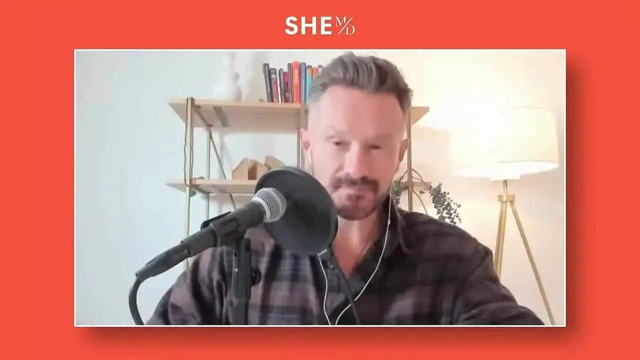 Thais Aliabadi MD speaking during a podcast or interview.