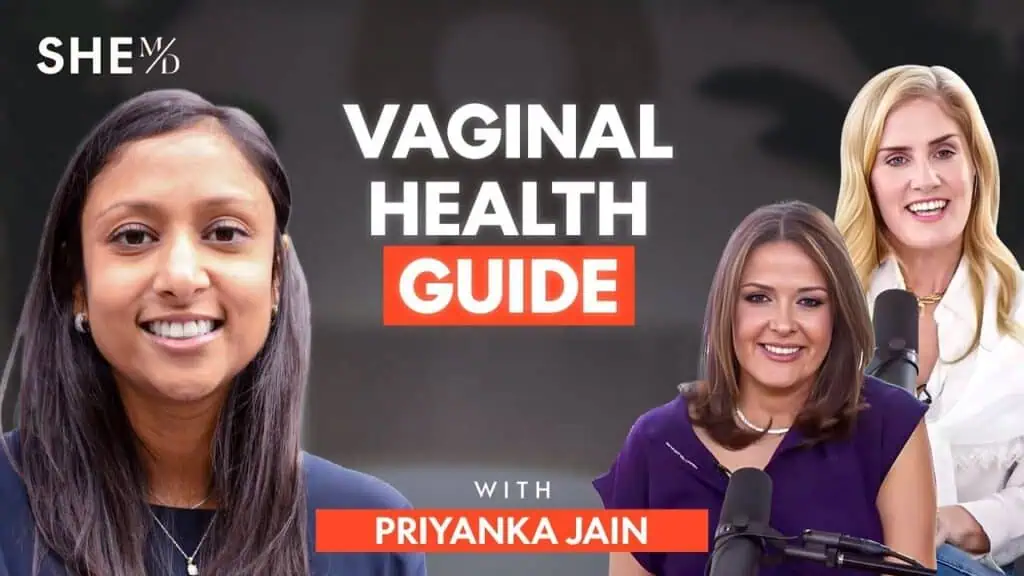 Women discussing vaginal health in a professional setting for health awareness.