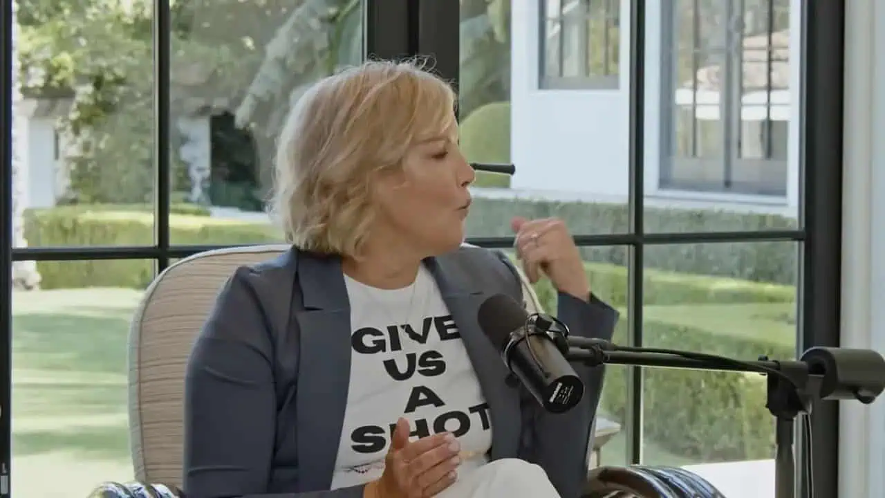 Thais Aliabadi MD speaking during an interview or presentation.