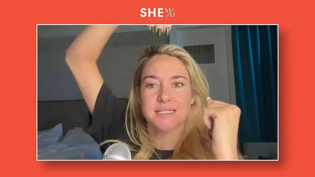 Thais Aliabadi MD speaking in a video, blonde hair, professional setting.