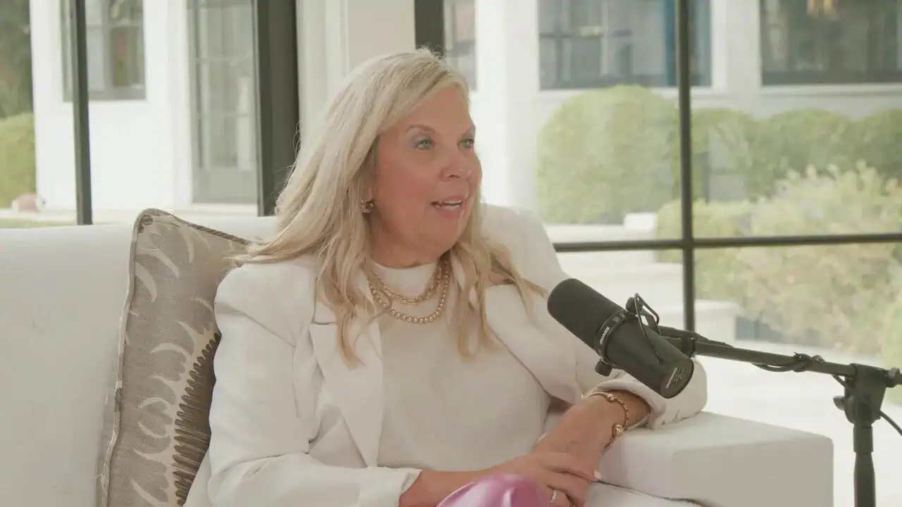 Heather Salazar speaking emotionally during the podcast conversation