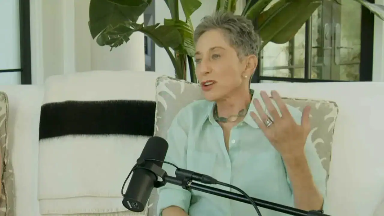 Thais Aliabadi MD speaking during an interview or podcast.