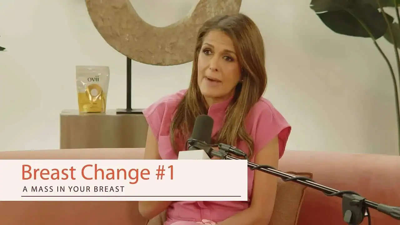 Dr. Thaïs Aliabadi with a Breast Change #1 label on screen